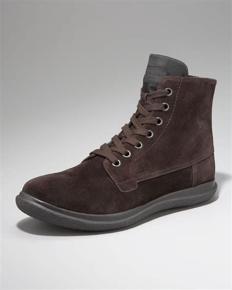 prada suede boots men